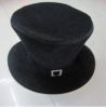 Adult Female Costumes to Hire - Black Mad Hatter Hat with Buckle